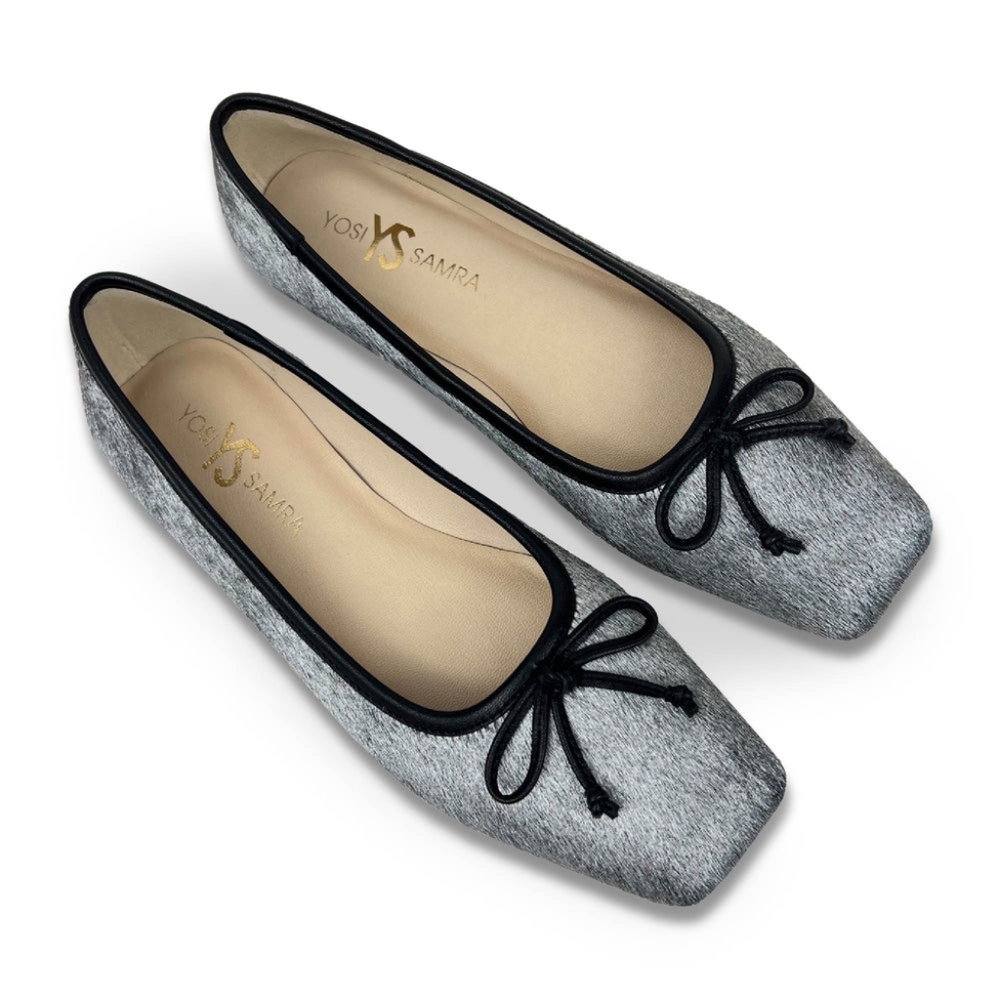 NIB Yosi Samara silver calf hair flats